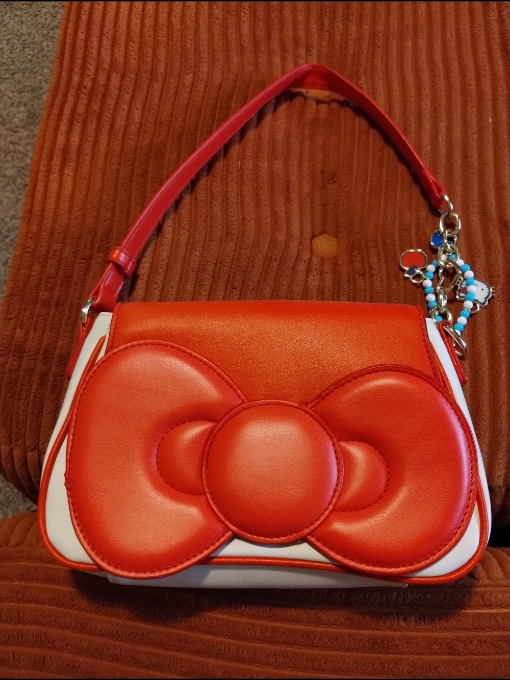 Hot Topic Red and White Bow Shoulder Bag